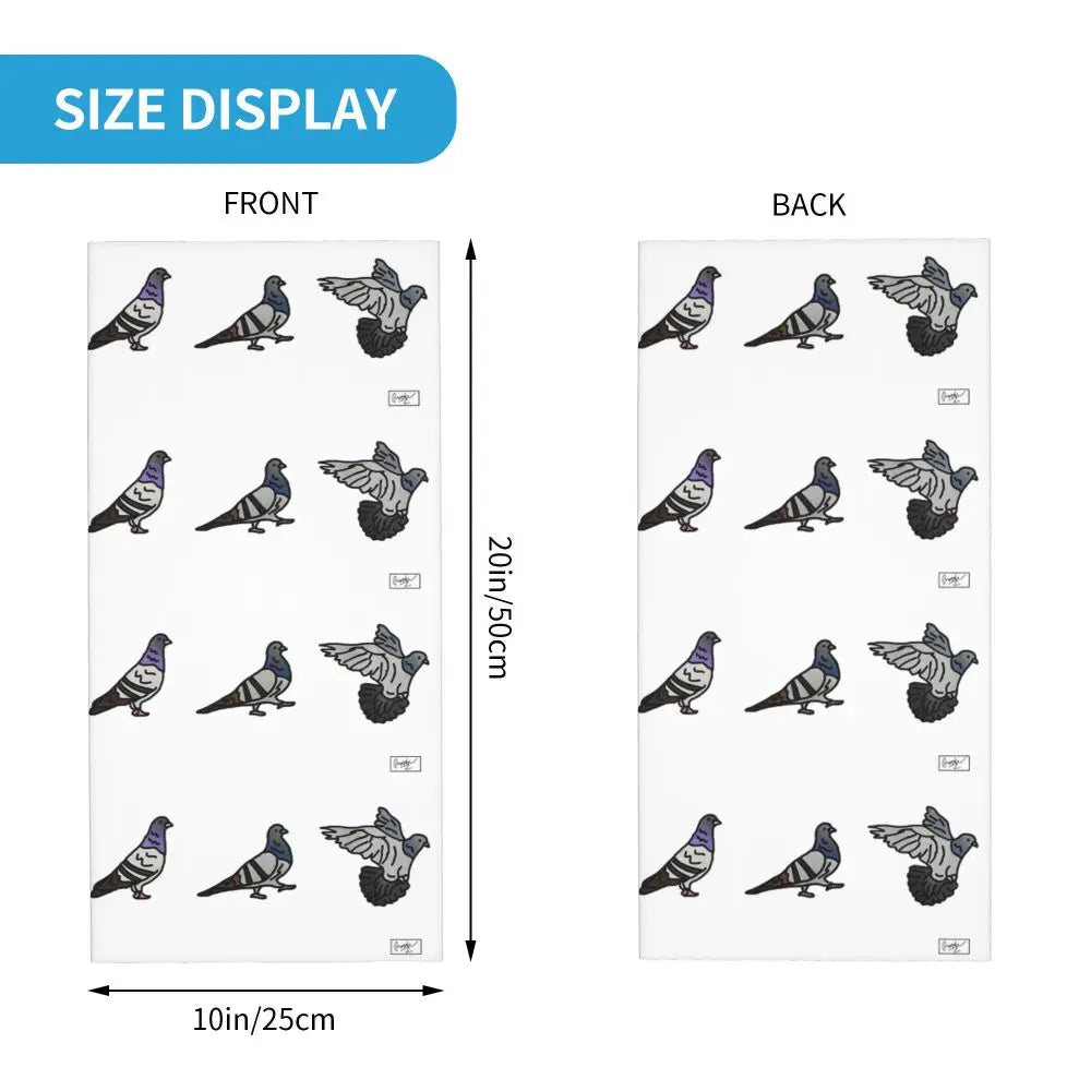 Pigeon Walk , Black Background Bandana Neck Cover Printed Magic Scarf Multifunction Cycling Scarf Running Unisex Adult Windproof