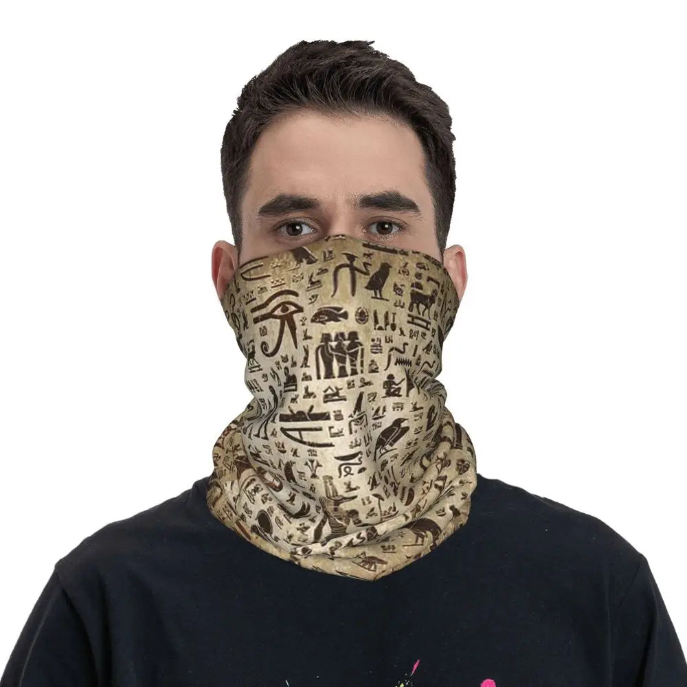 Egyptian Gods And Pharaohs Bandana Neck Gaiter Printed Mask Scarf Multifunction Headwear Running Unisex Adult Winter