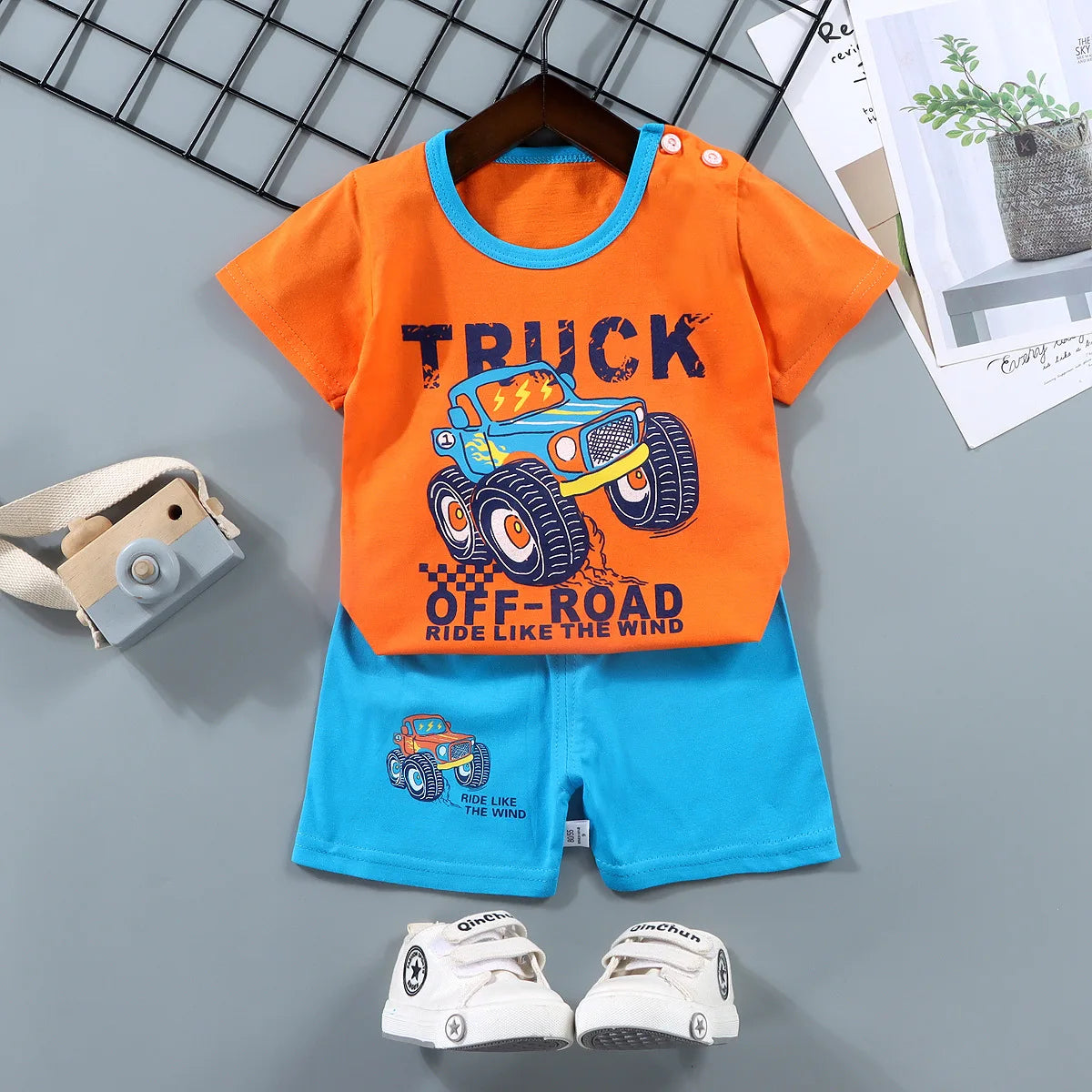 2PCS mother Kids Clothes Children's Sets Boys Girl T-shirt Shorts Summer Cotton Short sleeve Baby Children Clothing Toddler Suit