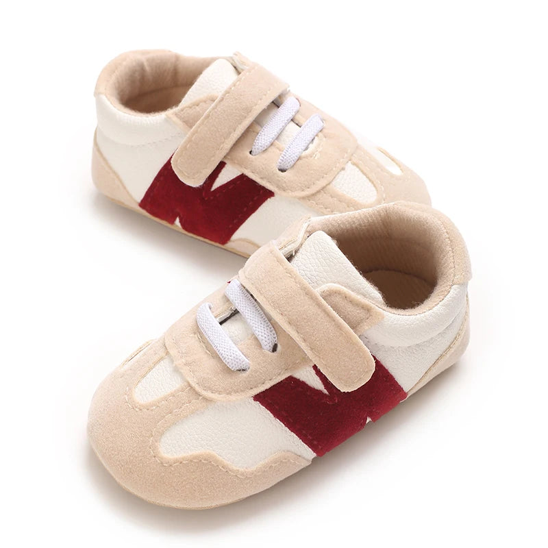 Newborn Baby Sneakers Letter Patchwork Baby Casual Shoes Anti-slip Hundred Toddler Baby Boys Girls Shoes 0-18 Months