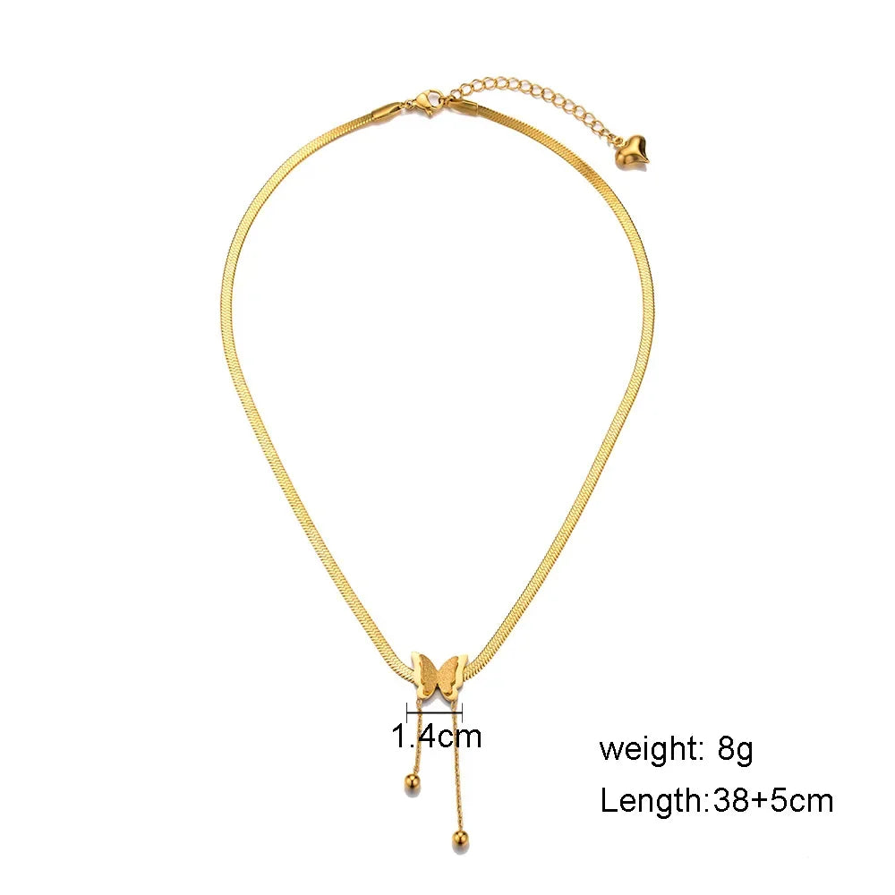 2024 New Minimalism Fashionable Long Tassel Necklace for Women Girls Vintage Chest Thin Chain Ball Pendant Neck Jewelry Gifts