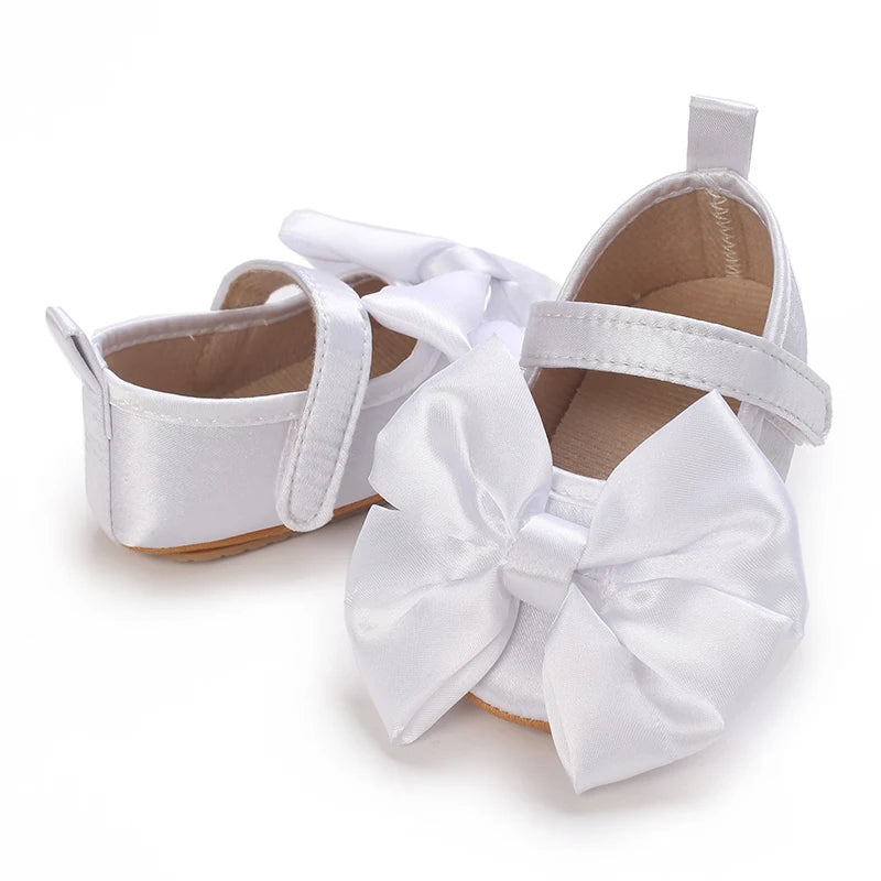 New Western-style Bow Princess Shoes For Infants And Young Children Aged 0-18 Months Soft And Non Slip Walking Shoes