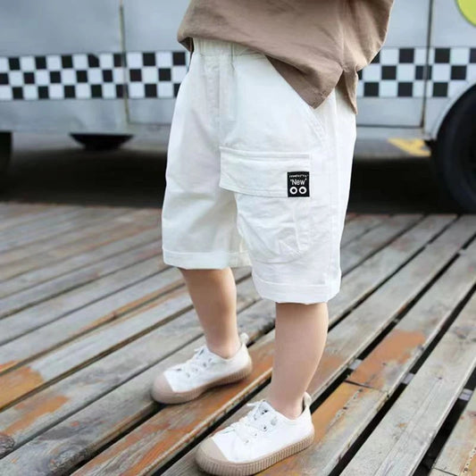 Kids Boy Shorts With Pocket Spring Summer Trousers Cotton Elastic Waist Fashion Short Pants Children Clothes