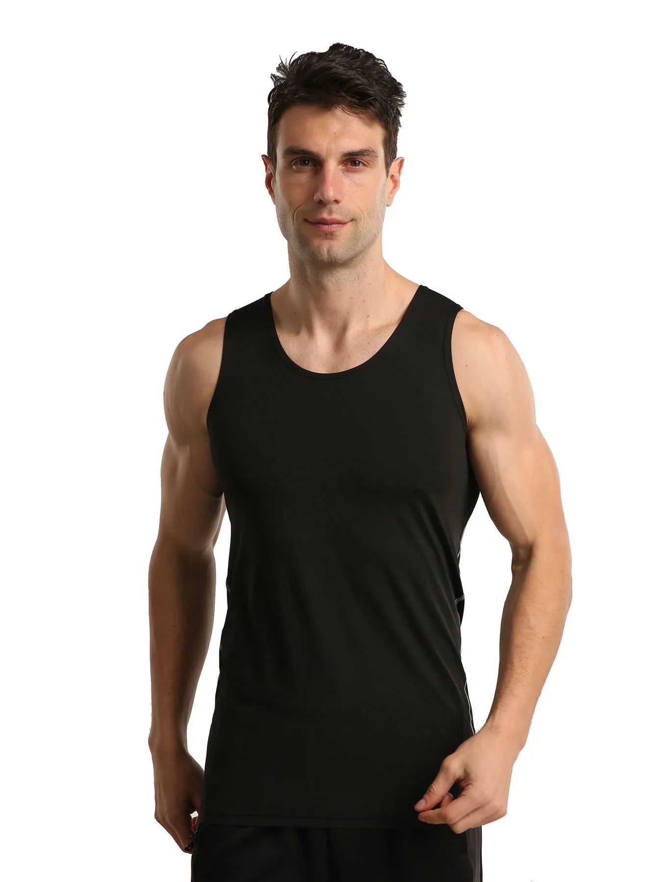 3 Pack Sleeveless Compression Shirt Men Quick Dry Slimming Body Shaper Undershirts Tank Tops Running Workout Athletic Base Layer