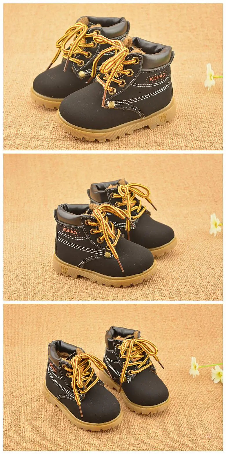 Autumn Winter Baby Boots Toddler Fashion Boots Kids Shoes Boys Girls Snow Boots Girls Boys Plush Fashion Boots Shoes Size