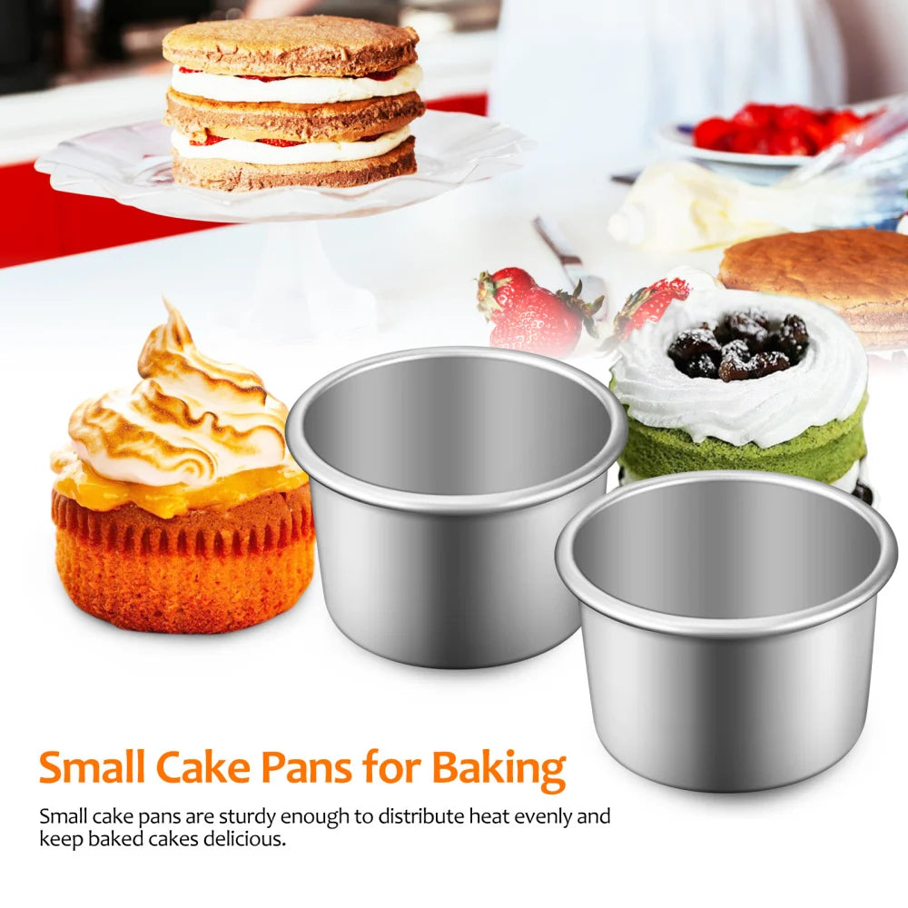 4Pcs Round Cake Pans with Removable Bottom aluminum alloy Baking molds Cheesecake Making Pans Cake Tins Party Picnic kichen tool