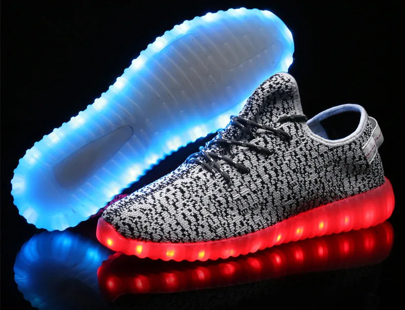 Men & Women LED  Shoes USB Rechargeable Breathable Fashion Adult Sneakers Large Size 35-46