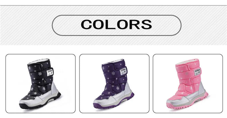 2022 Style Kids Snow Boot Winter Warm Fur Antiskid Outsole Plus Size 27 To 38 Children Boots for Girls Girls Shoes Pink Boots