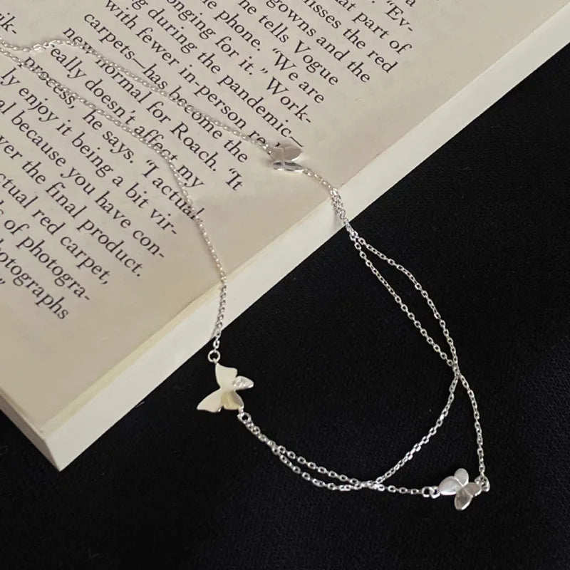 VENTFILLE 925 Silver Circular Geometry Rose Necklace Dropwise Glaze Korean Gentle Jewelry Birthday Gift Wholesale