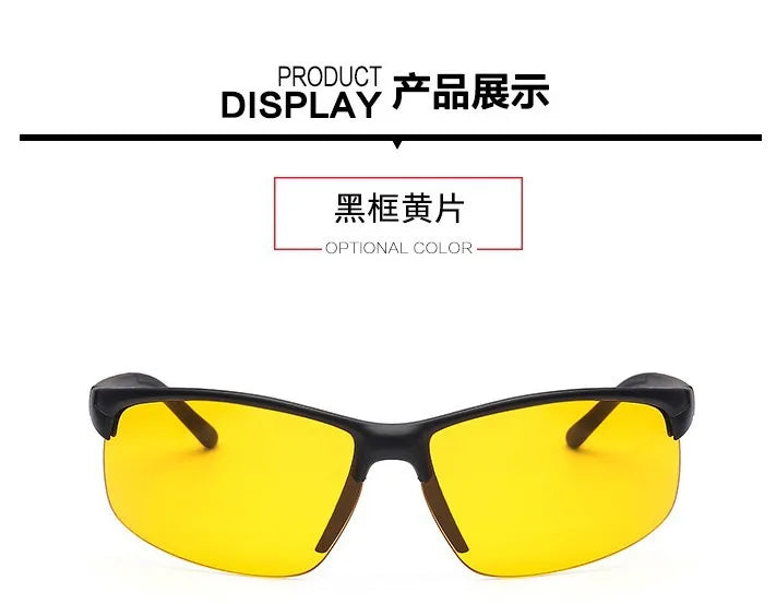 FG Men Night Vision Glasses for Driving Yellow Glasses PC Frame Sunglasses Outdoor Glasses To Handle At Night Anti Glare Gafas