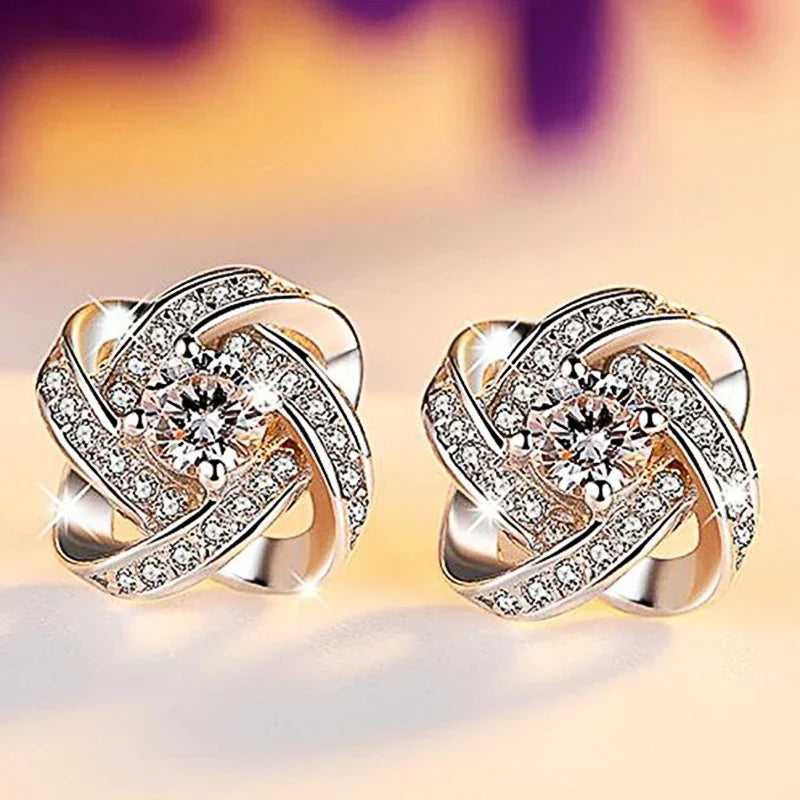 Elegant Lady Aesthetic Stud Earrings Zirconia Designer Charming Jewelry for Engagement Ceremony Chic Accessories Gift for Women