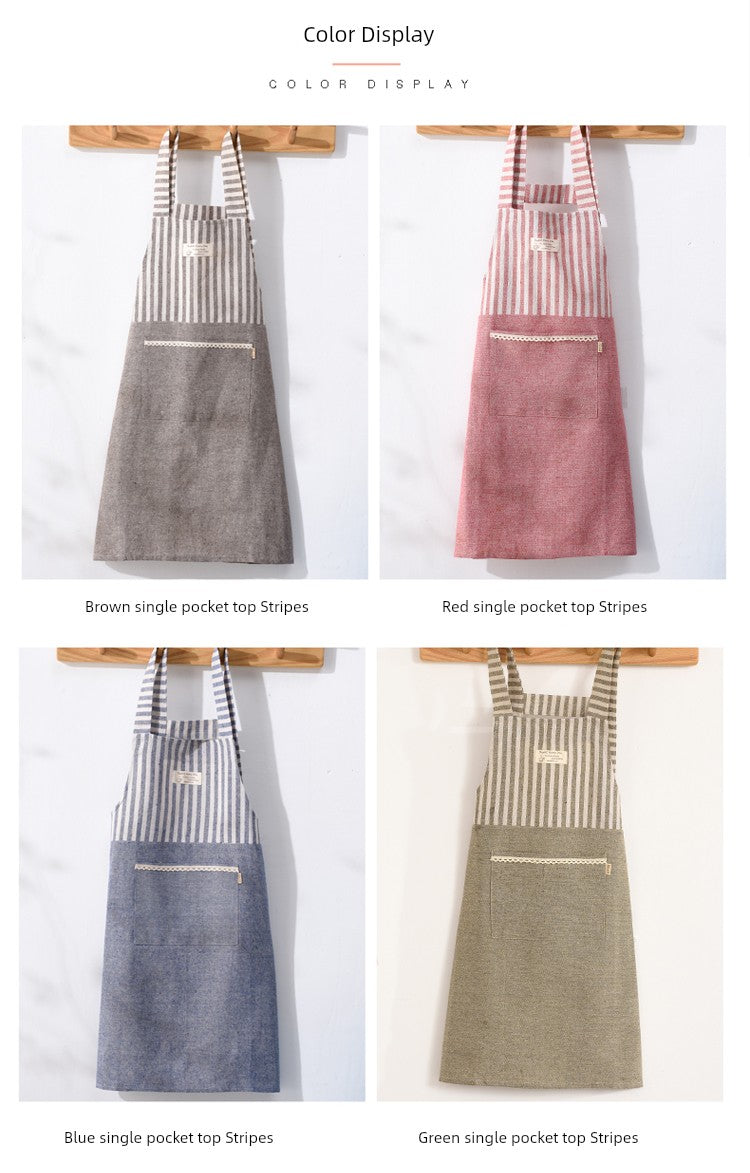 Cotton Linen For Home Oilproof Cooking Coverall Artsy Kitchen