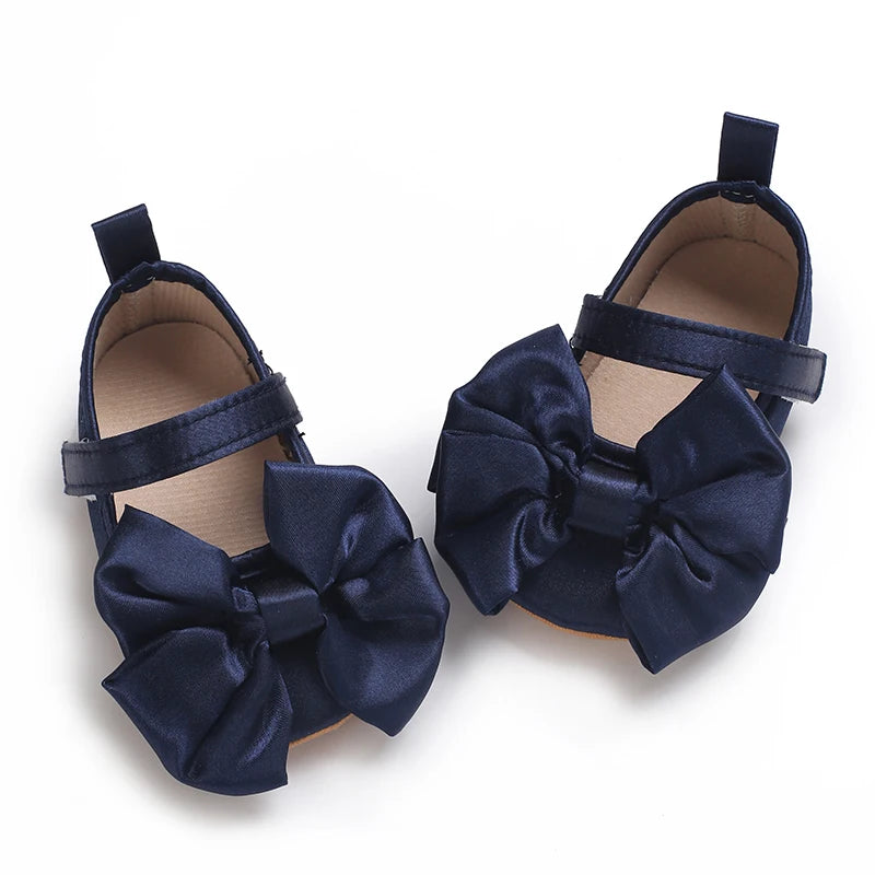 New Western-style Bow Princess Shoes For Infants And Young Children Aged 0-18 Months Soft And Non Slip Walking Shoes