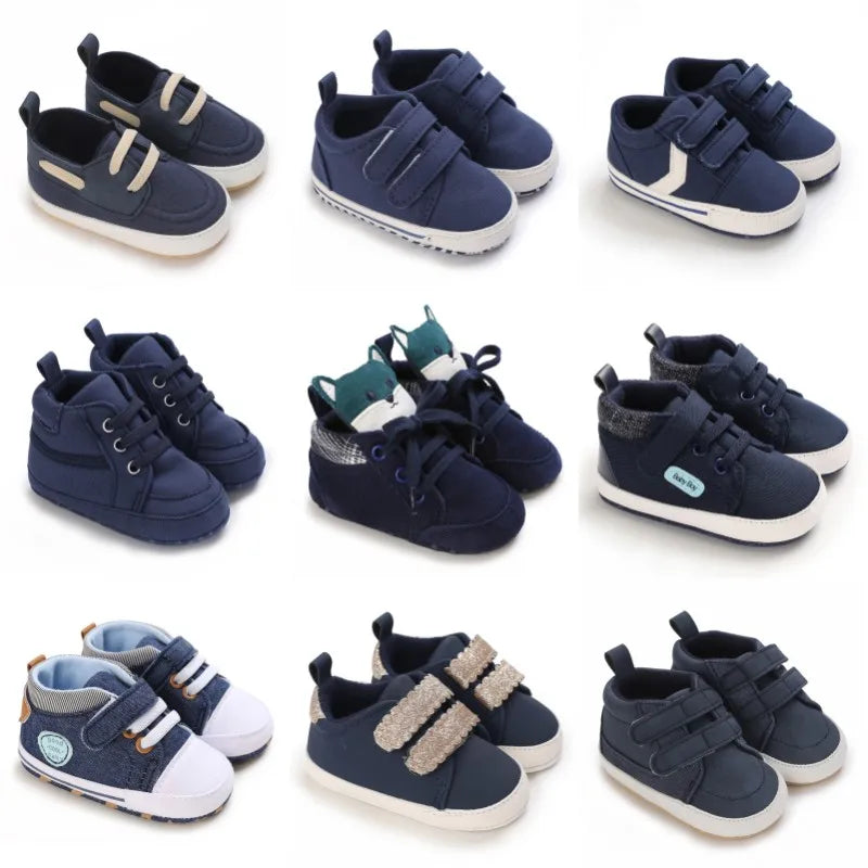 Lucky Blue Four Seasons Baby Soft Sole Walking Shoes for 0-1 Year Old Boys Casual Lightweight Sports Shoes Indoor Walking Shoes