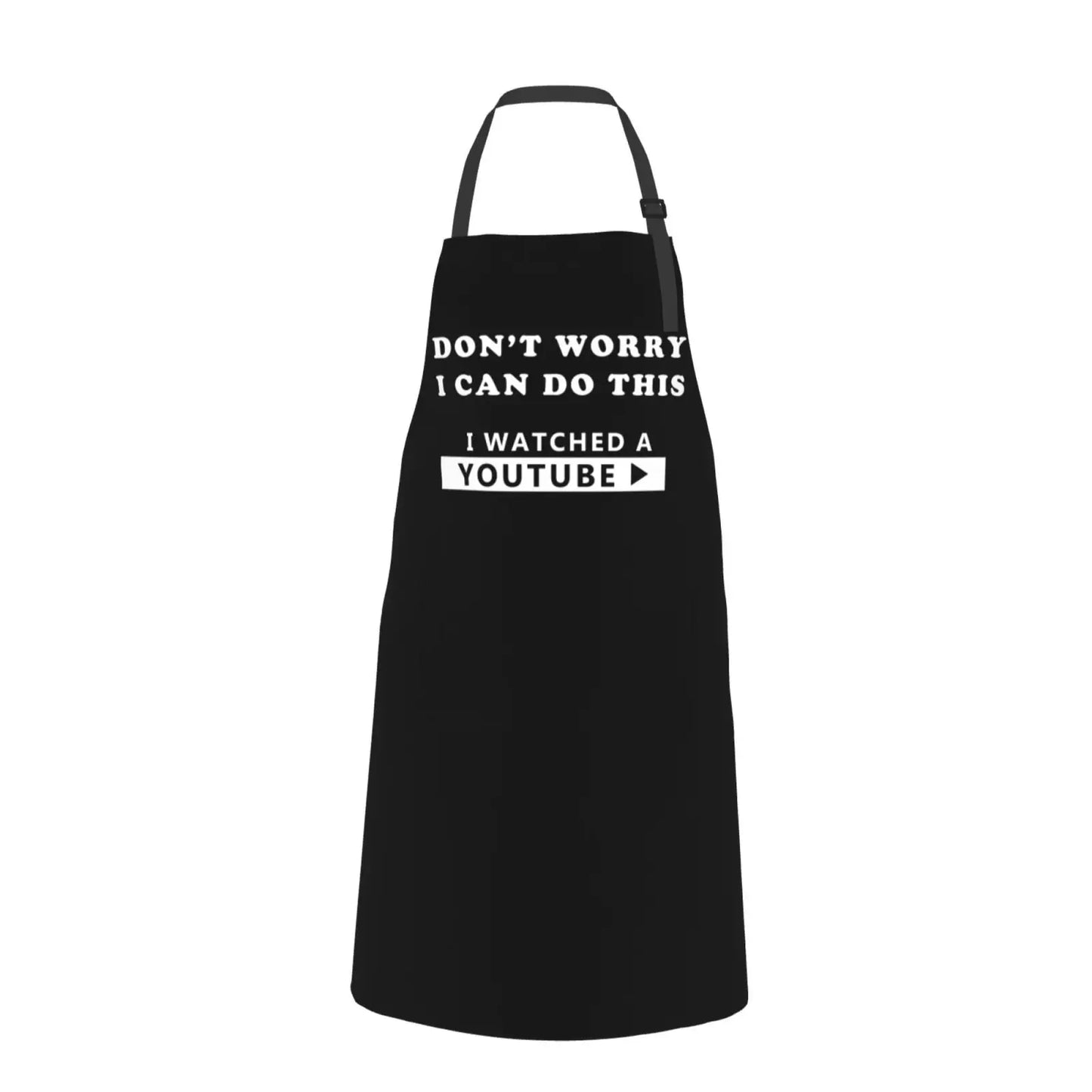 Funny Don't Worry I Can Do This Aprons for Men Women Creative Gifts for Mom BBQ Cooking Chef Apron with 2 Pockets Waterproof