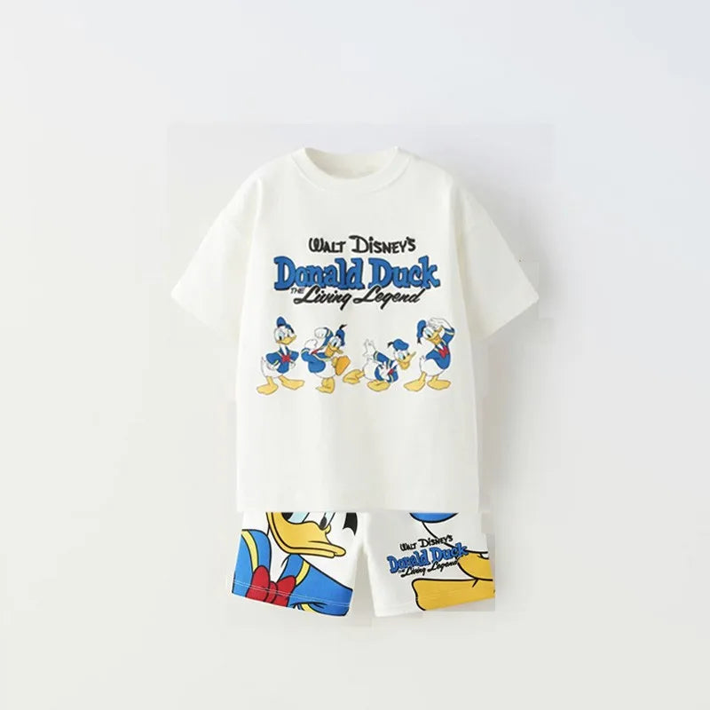 Kids Short Sleeve Shorts Outfits Summer Clothes Cartoon Print TShirt Cute Print Tops Toddler Boys Casual Costume Girls Cute Sets