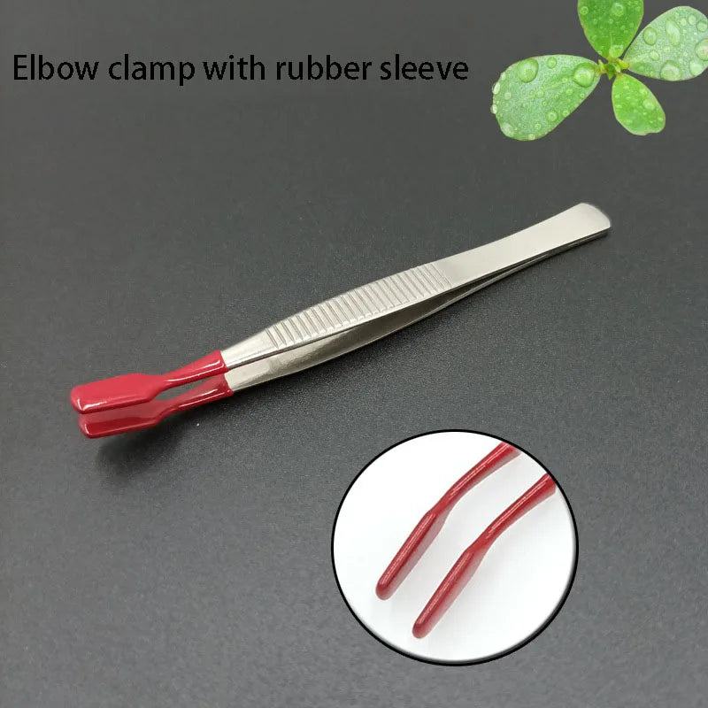 Lighthouse Stamp Tweezers, Stainless Steel With Rubber Sleeve, Flat Head, Raised Head, Philatelic Paper Money Coin Clip Forceps