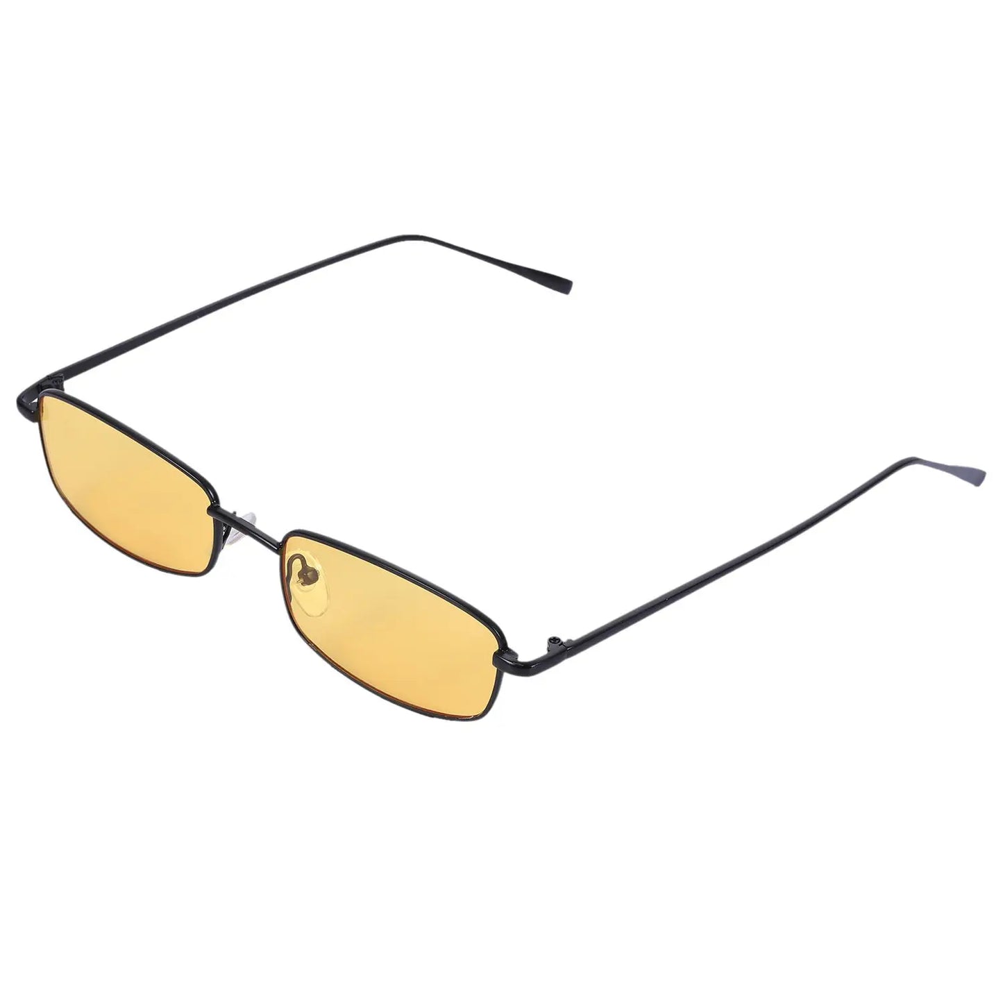 Vintage Sunglasses Women Men Rectangle Glasses Small Retro Shades sunglasses women S8004 black frame yellow