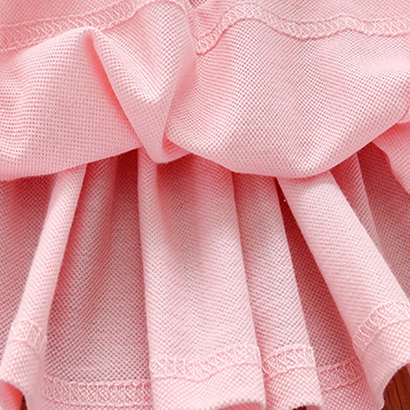 Little maven Party Dress Children's Clothing 2024 Baby Girls Pink Dresses Rainbow Polo Summer Holiday Dresses Kids Clothes