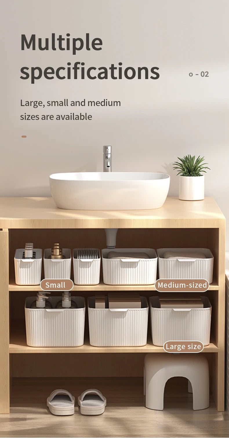 WORTHBUY Multifunctional Desktop Storage Box Toiletries Cosmetic Plastic Storage Organization Box For Bathroom Storage Basket