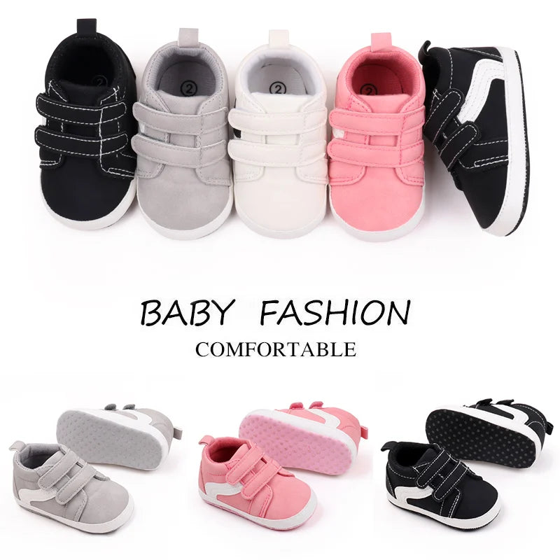 New White Baby Shoes Lovely Bear / Stripes Casual Soft Sole Anti-slip Infant Sports Toddler Boys Girls First Walkers