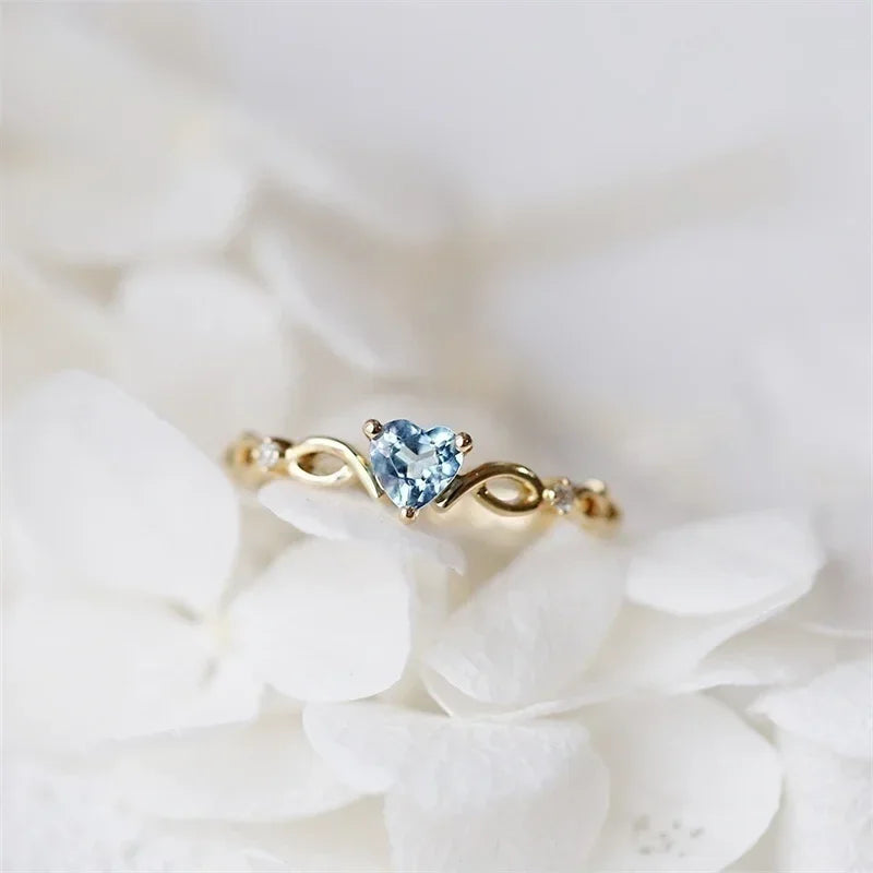 New Love Copper Inlaid Zircon Ring Fashion Temperament Ladies Jewelry Simple Shining Beautiful High Quality Peach Heart