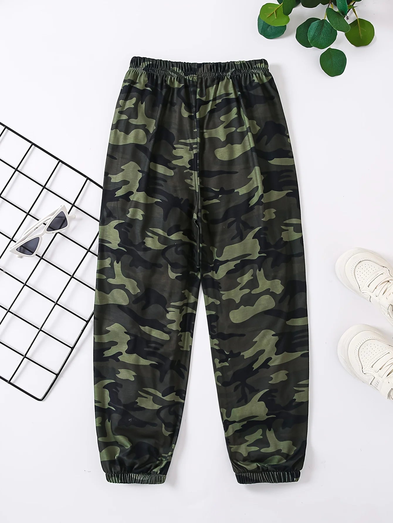 Spring summer new casual boy alphabet print spring autumn new camouflage elastic leg casual pants