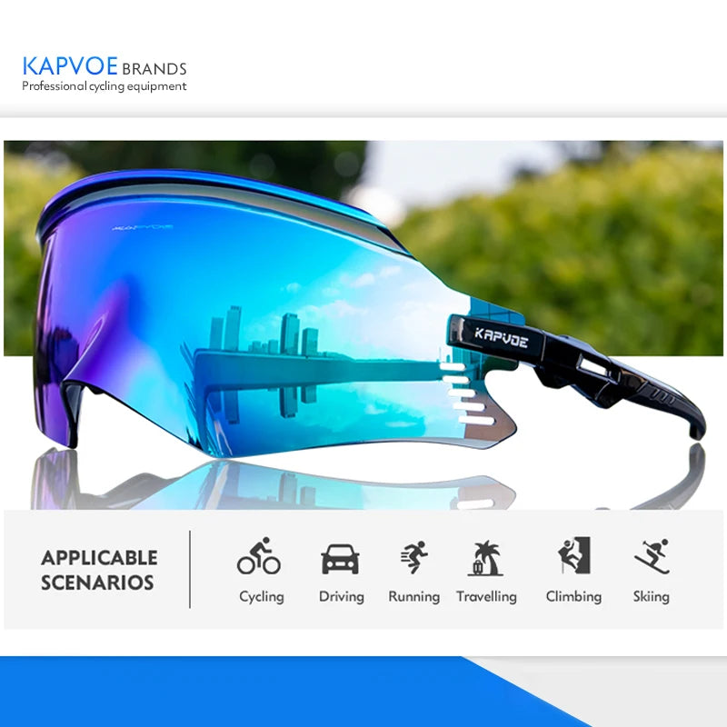 Kapvoe Hiking Eyewear Man Cycling Sunglasses Woman Bicycle Goggles Outdoor UV400 Bike Glasses Sports MTB Eyewear Cycling Glasse