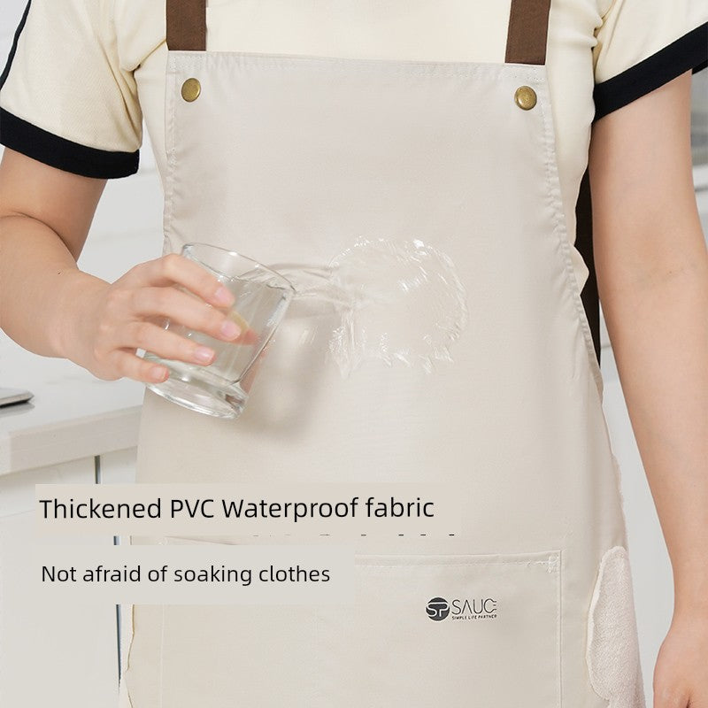 For Home Men's and Women's Catering Oil-Proof Erasable Hand Apron