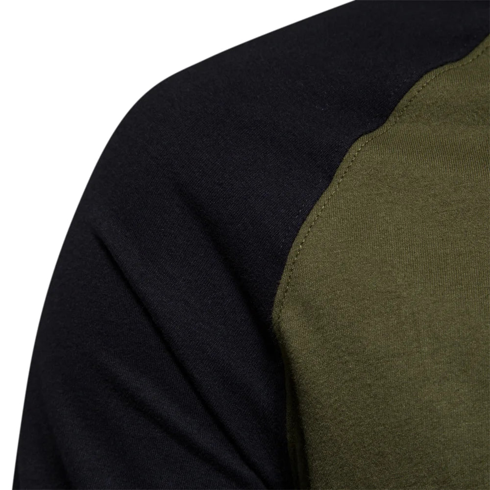 New Men's T-shirts 100% Cotton Long Sleeve O-neck Pactwork Casual T shirts for Men Spring Autumn Designer Tees Men Clothing