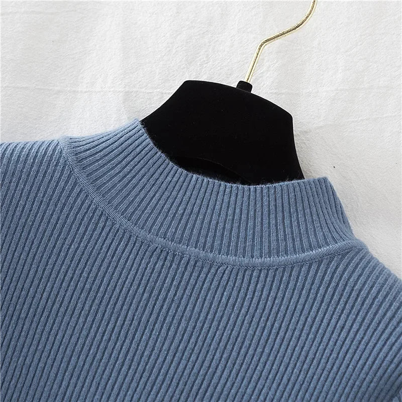 2024 Turtleneck Sweater Women Knitted Soft Pullovers cashmere Jumpers Basic Solid Soft Sweaters Women Autumn Winter Casual Top