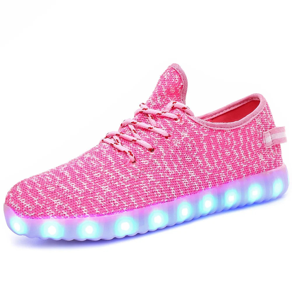 Men & Women LED  Shoes USB Rechargeable Breathable Fashion Adult Sneakers Large Size 35-46