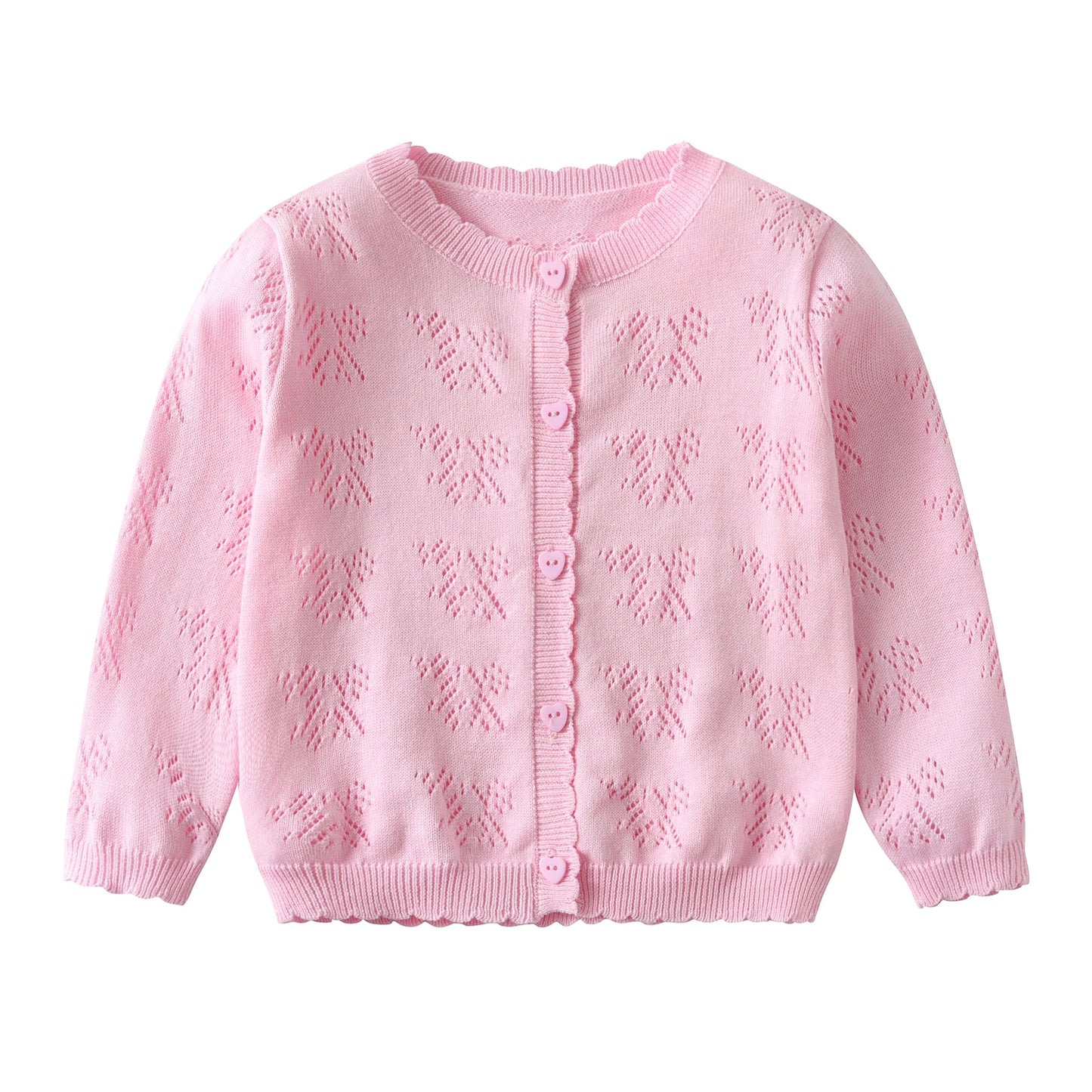 Children Clothing Girls' Knitted Cardigan Thin Spring and Autumn Baby Sweater Coat Cotton Thread Children's Outerwear Top