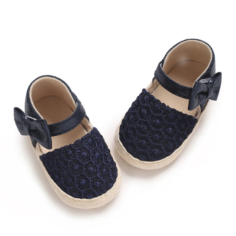 Summer Fashion Baby Shoes 0-18M Girl Baby Bow Casual Sandals Soft Sole Comfortable Baby Walking Shoes