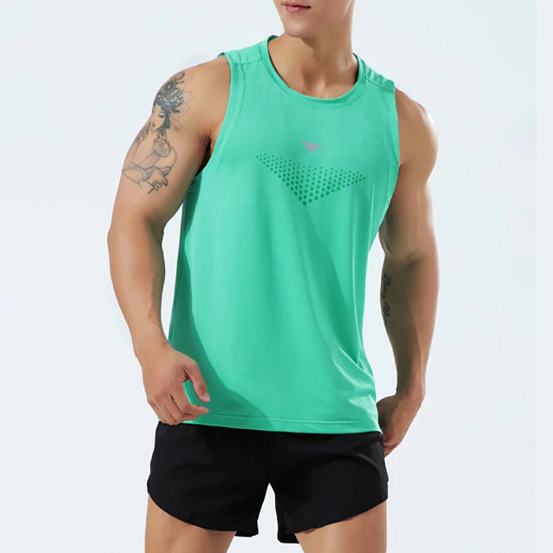 Men Quick Dry Running Sport Vest Loose Fit Basketball Vest Plus Size Gym Singlets Fitness Tops Workout Sleeveless Shirt