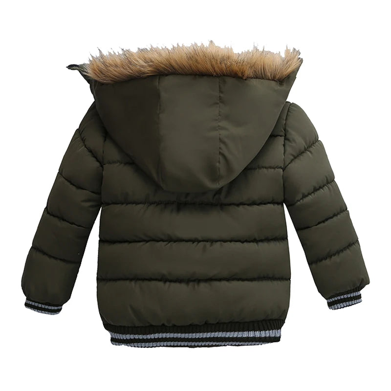 2 3 4 5 6 Years Winter Baby Boys Jacket Classic Keep Warm Fashion Girls Coat Hooded Zipper Outerwear Birthday Gift Kids Clothes