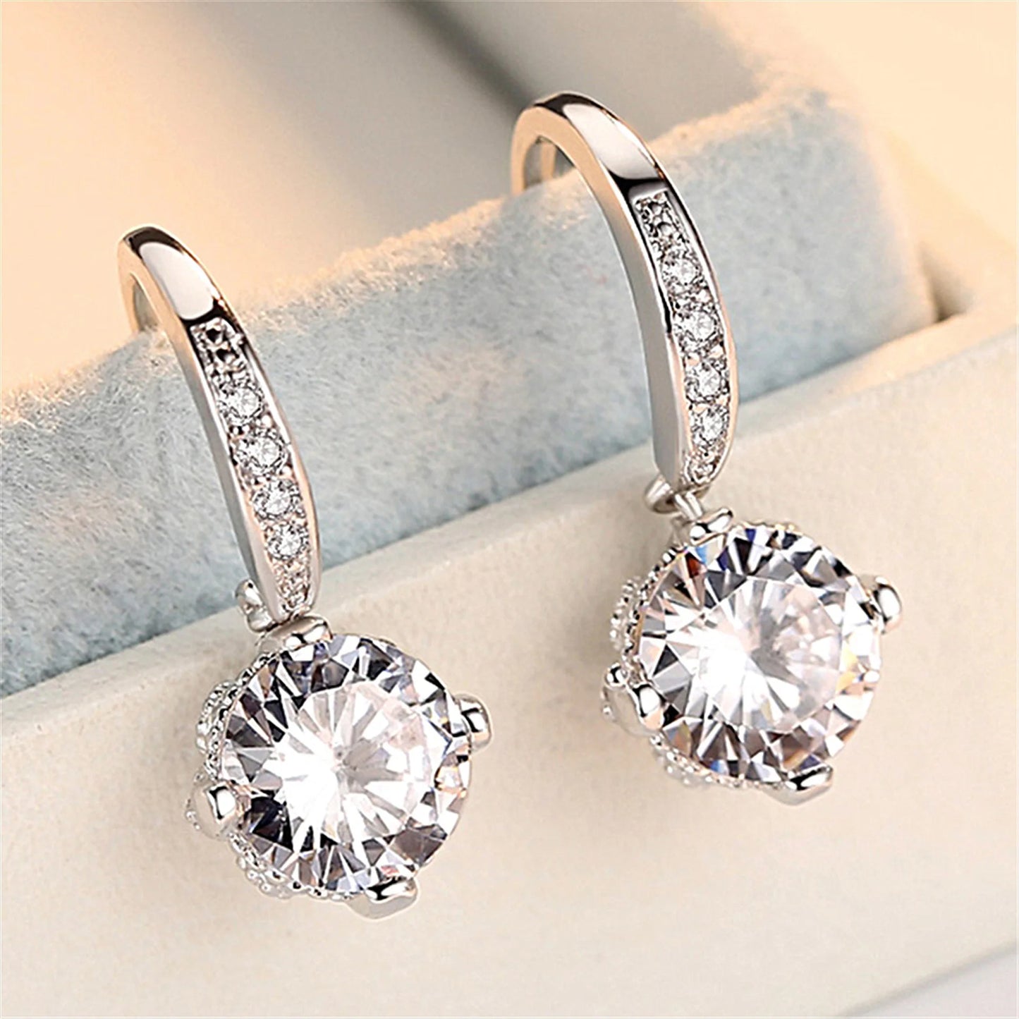 925 Sterling Silver Star Stud Earrings AAA Zircon High Quality For Women Earring Wedding Fine Jewelry Accessories  Party Gift