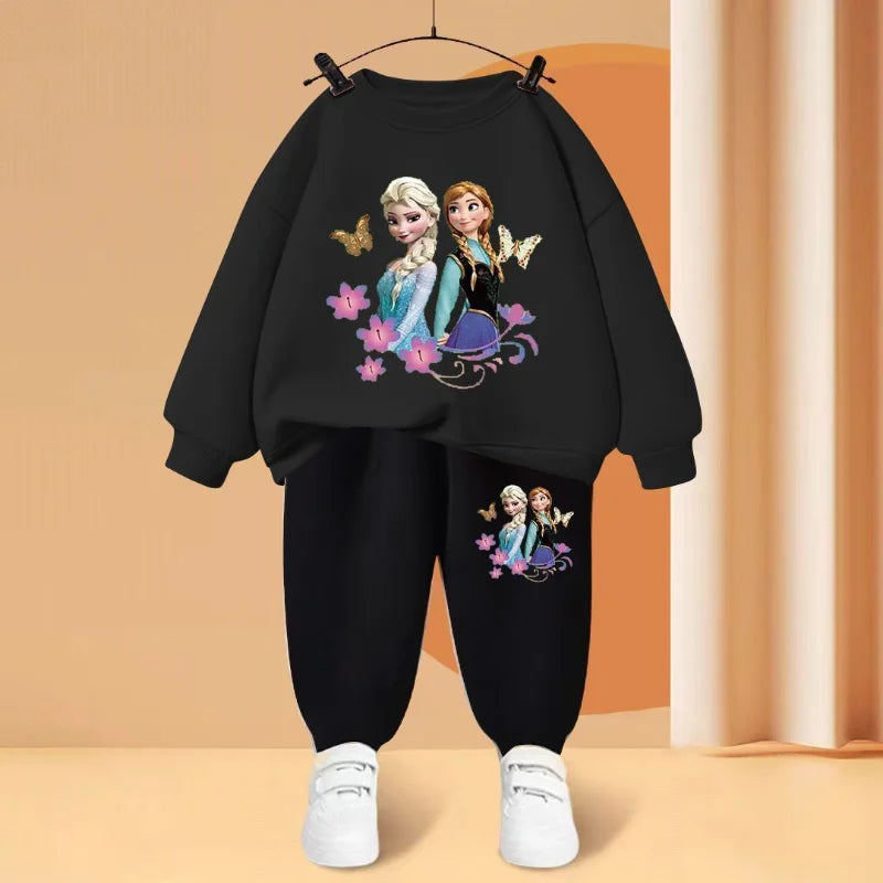 Disney Elsa Princess Print Children's Tracksuit Set, HoodiesTop and Pants, Sportswearfor BoysGirls, Clothing for Kids, 2 Pieces