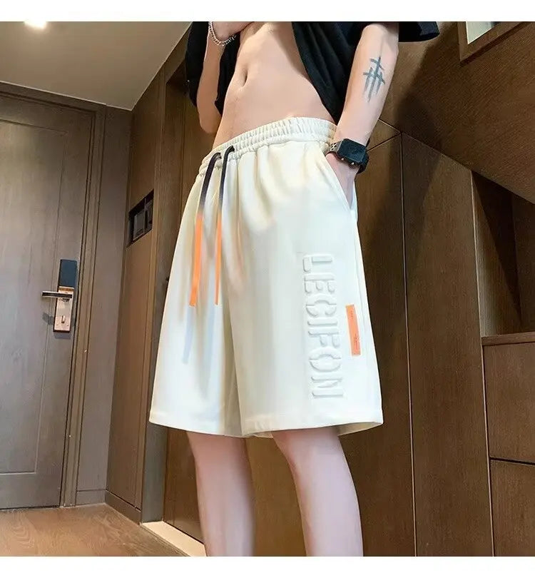 Korean Summer Men's Shorts Fashion Grey Sweatpants Harajuku High Street Men's Clothing Casual Gym Shorts At Home Short pants New