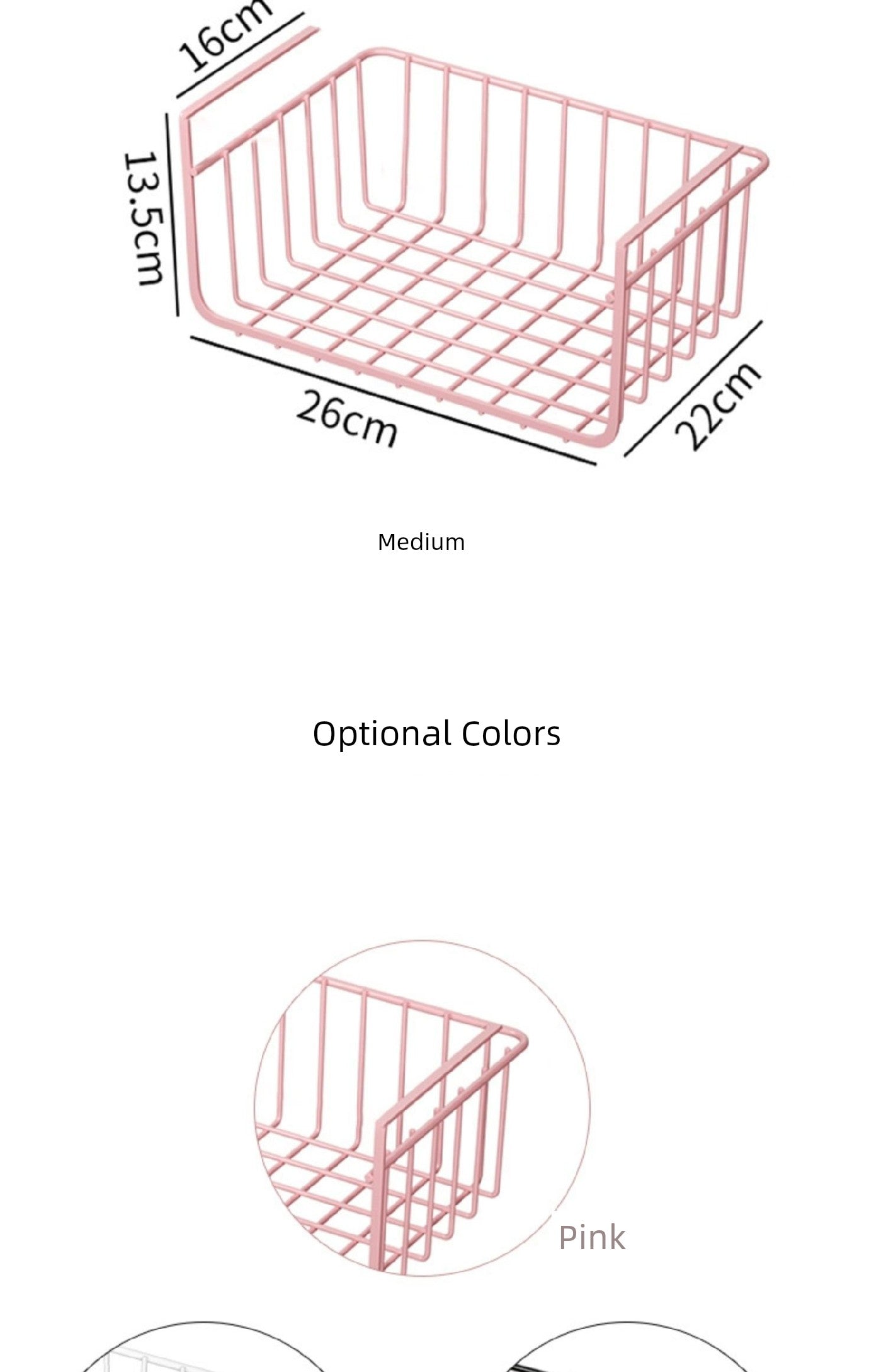 Hanging wire racks for kitchen or bath