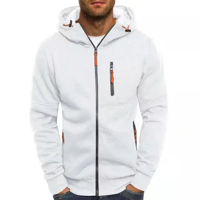 Men's Sweater Cardigan Hooded Jacket Zipper Pocket Jacquard Jacket Sports Fitness Outdoor Leisure Running Solid Color Sportswear