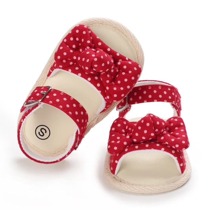 Summer baby girl sandals red festive and cute flower baby shoes soft rubber soles comfortable and casual baby walking shoes