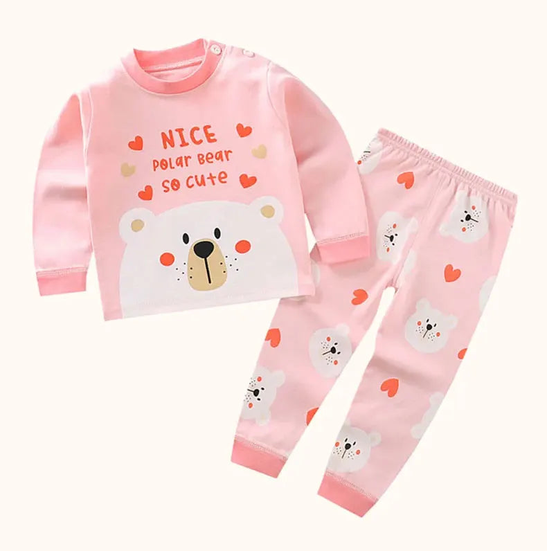 Children Kids Clothes Sets  Boys Girls Suit Pajamas Clothinng Pants Cartoon Autumn Winter Sleepwear Outfits