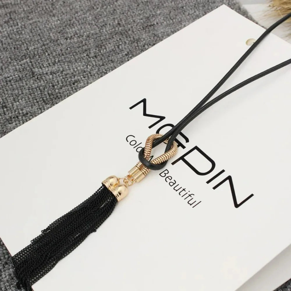 2024 New Arrival Female Pendant Necklace Tassel Long Winter Sweater Chain   Wholesale Sales