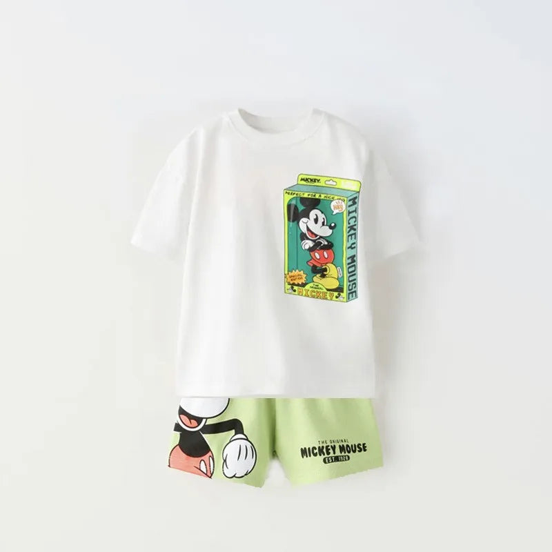 Kids Short Sleeve Shorts Outfits Summer Clothes Cartoon Print TShirt Cute Print Tops Toddler Boys Casual Costume Girls Cute Sets