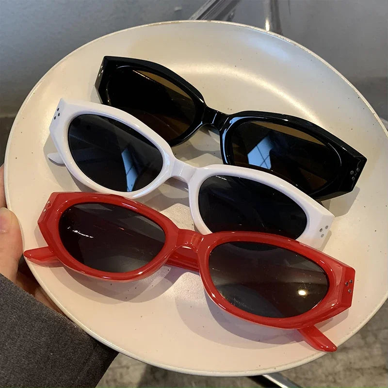 Y2K Retro Cat Eye Small Square Sunglasses Women Girls  Sunglass Fashion Eye Glasses Mirror Goggles Men Punk Sports Sunglasses