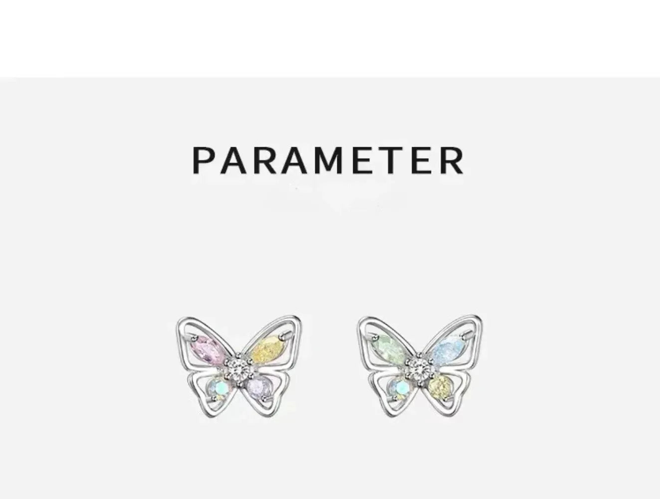 2Pcs/Korean 925 Silver Needles Tragus Piercing Helix Butterfly Earrings for Women Trendy Cute Stud Earring 2023 Jewelry Gifts