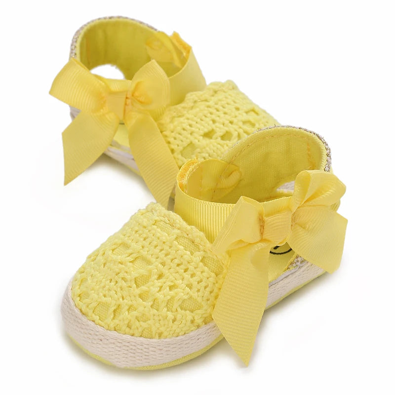 Summer Fashion Baby Shoes 0-18M Girl Baby Bow Casual Sandals Soft Sole Comfortable Baby Walking Shoes