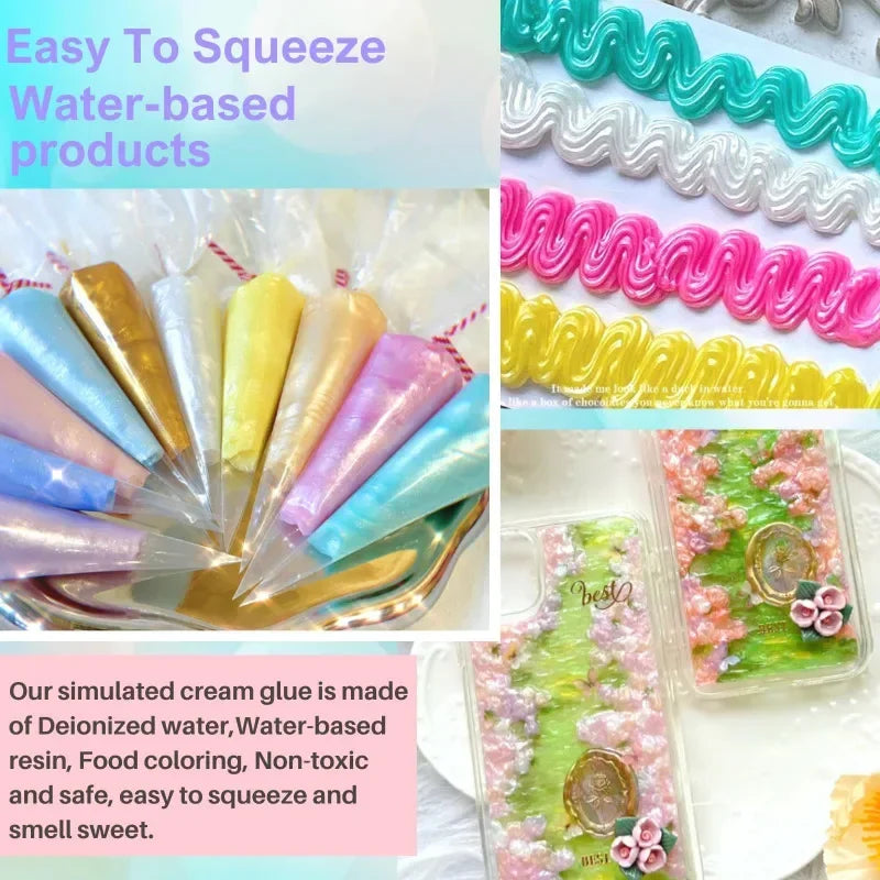 100g simulation cream gel DIY pearlized simulation cream DIY cell phone case cream gel set Suitable for handicraft making