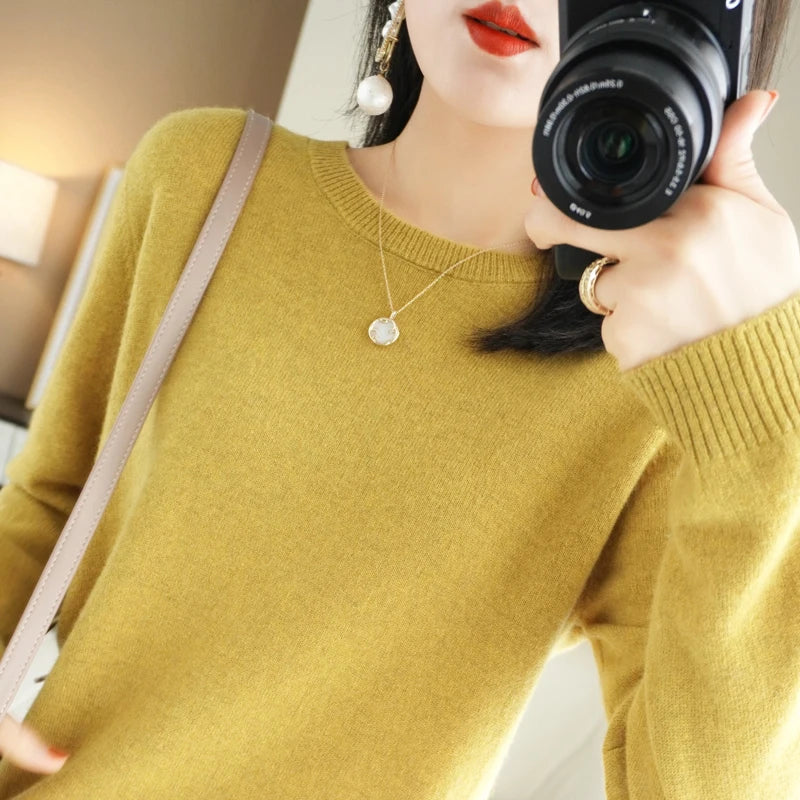 Women Sweater O-neck Autumn Winter BasicPullover Warm Casual Pulls Jumpers Korean FashionSpring Knitwear Bottoming Shirt 2024